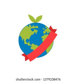 Flat planet Earth icon. Vector illustration for web banner, web and mobile, infographics