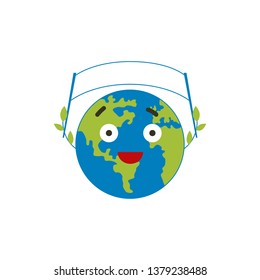 Flat planet Earth icon. Vector illustration for web banner, web and mobile, infographics