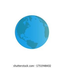Flat planet Earth icon. Vector illustration for web banner, web and mobile, infographics.