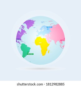 Flat planet Earth icon. Vector illustration for web banner, web and mobile, infographics