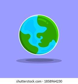Flat planet Earth icon. Vector illustration for web banner, web and mobile, infographics.