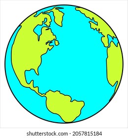 Flat planet Earth icon. Vector illustration for web banner, infographics.