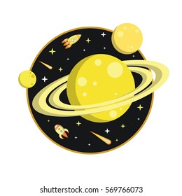 Flat planet saturn