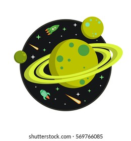 Flat planet saturn