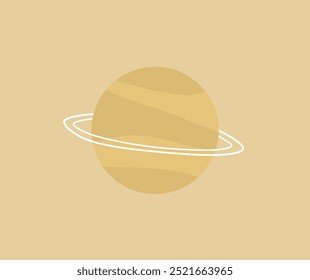 design de ícone de saturno de planeta plano