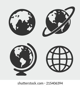 Flat Planet symbol set, no sharp corners.