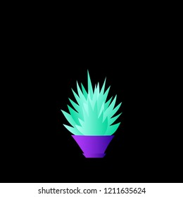 Flat plant. Indoor. Flower pots. Leaves. Foliage. Trendy vector collection. Potted plant. Garden. Jungle. Flat design. Gradient colors. Outdoor. Tropical.