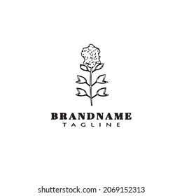 flat plants with leaves logo icon design template modern vector illustration