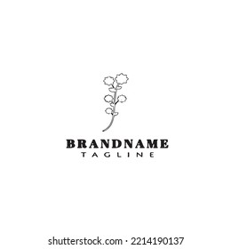 flat plants with leaves logo icon design template modern vector illustration