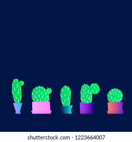 Flat plants set. Indoor plants. Flower pots. Succulents. Cactus. Trendy vector illustration. Plants collection. Interior. Flat design. Tropical.