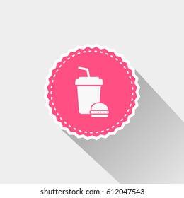 flat plastic cup icon 