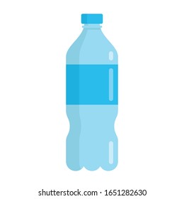 Flat plastic drink bottle for water mockup isolated on white background vector illustration. Element for web, game and advertising bottle for water illustration