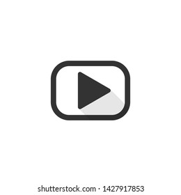 Flat play icon button isolated on white background vector icon Eps10