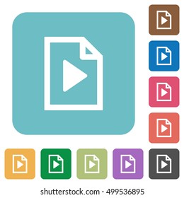 Flat playlist icons on rounded square color backgrounds.
