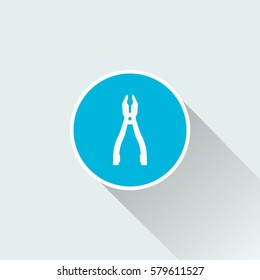 flat Plier icon with long shadow