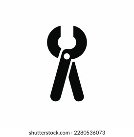 Flat pliers icon vector on a white background 