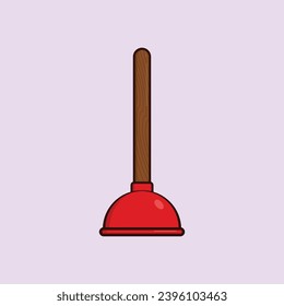 Flat Plunger Vector Icon Illustration Construction clean Plunger icon