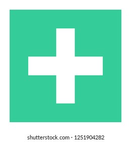 Flat plus icon addition square sign criss cross button. Quick and easy recolorable shape isolated from background. Vector illustration a graphic element for web internet design.