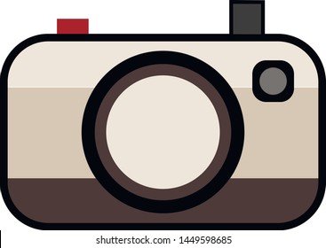 Flat Polaroid Camera Retro Style. Old Photo Camera