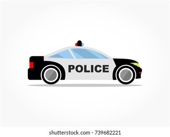 flat police car icon cartoon vector