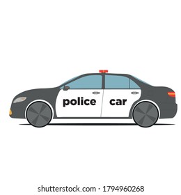 A flat police car vector