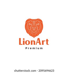 diseño del logotipo del lión de la cara del polígono plano símbolo gráfico icono de la ilustración idea creativa