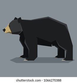 Flat polygonal American bleck Bear