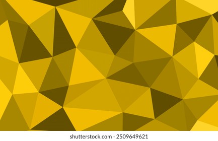 Flat polygonal background. Modern geometric triangle pattern design elements in dark yellow color