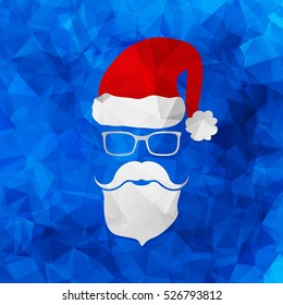 Flat Polygonal Design Vector Santa Claus Face