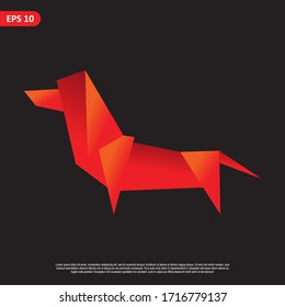 Flacher polygonaler Hund, Vektorillustration-Illustration.