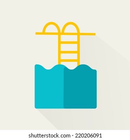 Flat pool icon, vector illustration