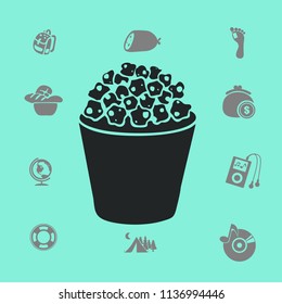 Flat pop corn icon