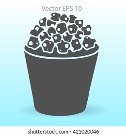 Flat pop corn icon