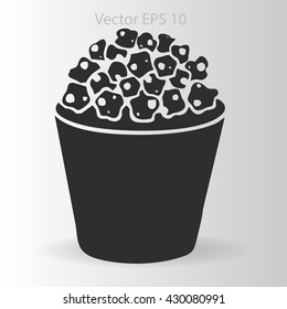 Flat pop corn icon