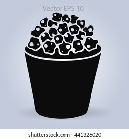 Flat pop corn icon