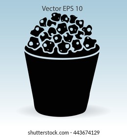 Flat pop corn icon