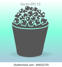 Flat pop corn icon