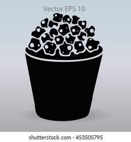 Flat pop corn icon