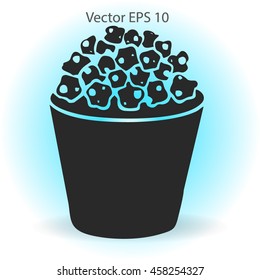Flat pop corn icon
