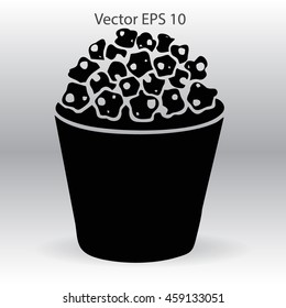 Flat pop corn icon
