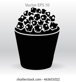 Flat pop corn icon