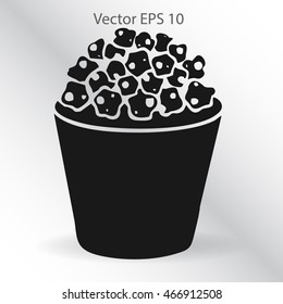 Flat pop corn icon