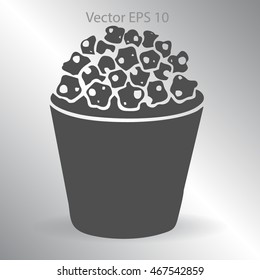 Flat pop corn icon