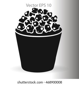 Flat pop corn icon