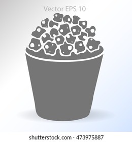 Flat pop corn icon