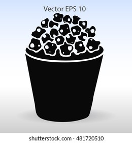 Flat pop corn icon
