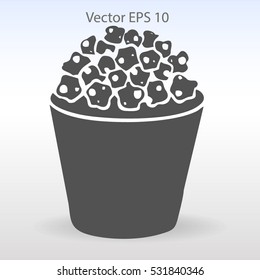 Flat pop corn icon