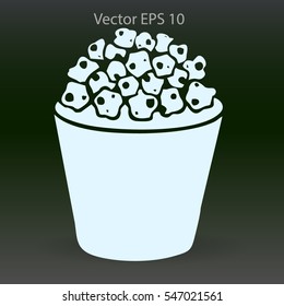 Flat pop corn icon