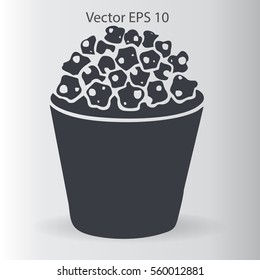 Flat pop corn icon