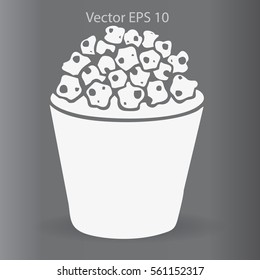 Flat pop corn icon